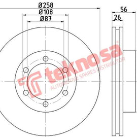 Brake Disc Kia Pregio 2.7D (Front Vented) Brake Disc Optima