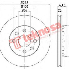 Brake Disc Kia Shuma Sephia (Front Vented) Brake Disc Optima
