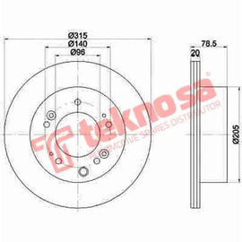 Brake Disc Kia Sorento I (Rear Vented) Brake Disc OPTIMA