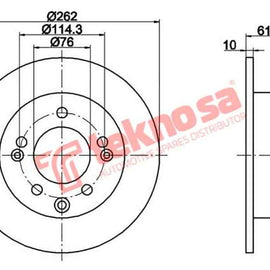 Brake Disc Kia Soul 1.6 09 (Rear Solid) Brake Disc OPTIMA