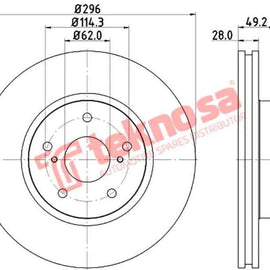 Brake Disc Lexus Is250 (Front Vented) Brake Disc OPTIMA