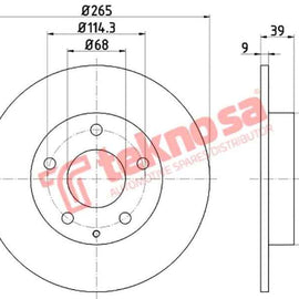 Brake Disc Mazda 3 13 (Rear Solid) Brake Disc Ferodo