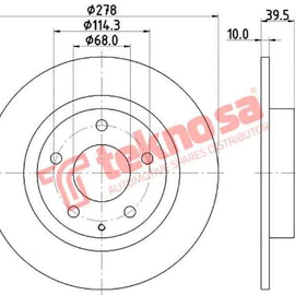 Brake Disc Mazda 6 12 (Rear Solid) Brake Disc Ferodo