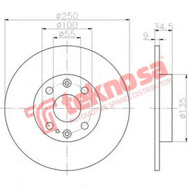 Brake Disc Mazda Etude Astina 160 ,180 (Rear Solid) Brake Disc Optima