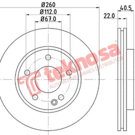 Brake Disc Mercedes A Class W168 (Front Vented) Brake Disc Ferodo