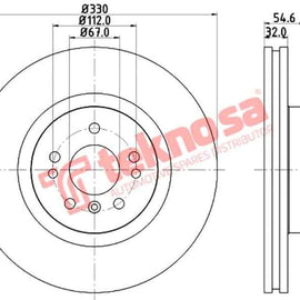 Brake Disc Mercedes M R Class (Front Vented) Brake Disc OPTIMA