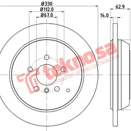 Brake Disc Mercedes M R Class (Rear Solid) Brake Disc OPTIMA
