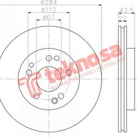 Brake Disc Mercedes W124 Series (Front Vented) Brake Disc Optima