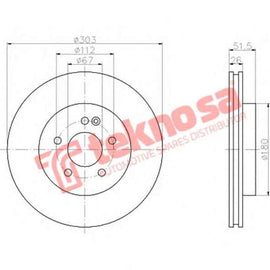 Brake Disc Mercedes W163 (Front Vented) Brake Disc Optima
