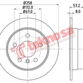 Brake Disc Mercedes W169 W245 (Rear Solid) Brake Disc Optima