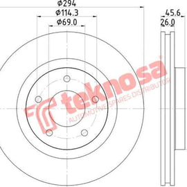 Brake Disc Mitsubishi Asx Outlander (Front Vented) Brake Disc Optima