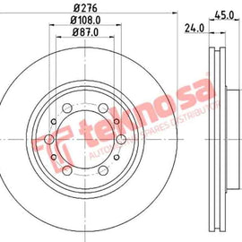 Brake Disc Mitsubishi Colt Pajero (Front Vented) Brake Disc Optima