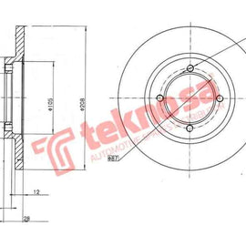 Brake Disc Nissan 1400 85 (Front Solid) Brake Disc Optima