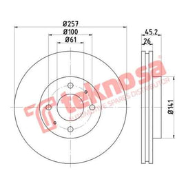 Brake Disc Nissan 200 Sti, 200 Sx, Sabre (Front Vented) Brake Disc OPTIMA