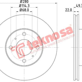 Brake Disc Nissan Almera 1.6 1.8 00 (Front Vented) Brake Disc OPTIMA