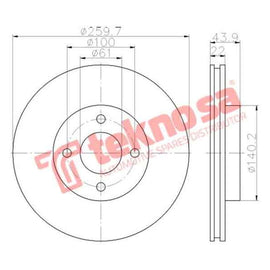 Brake Disc Nissan Micra 1.2 1.5 11 (Front Vented) Brake Disc Optima