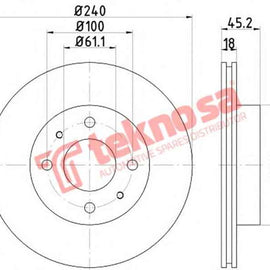 Brake Disc Nissan Sentra Sabre 1.4 1.6 90 (Front Vented) Brake Disc OPTIMA
