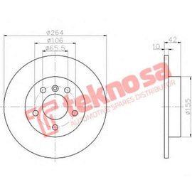 Brake Disc Opel Astra G Coupe 2.0 16V 00 (Rear Solid) Brake Disc Optima