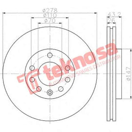 Brake Disc Opel CoRear Solida 1.7L Dti 09 (Front Vented) Brake Disc Optima