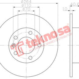Brake Disc Opel CoRear Solida D 1.4 1.6 11 (Rear Solid) Brake Disc Optima