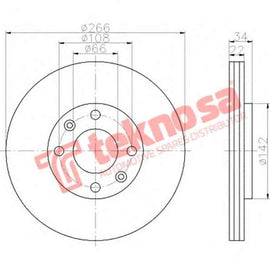 Brake Disc Peugeot 206 207 (Front Vented) Brake Disc Optima