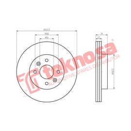 Brake Disc Peugeot 207 07 (Front Vented) Brake Disc Optima