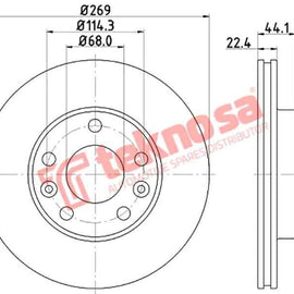 Brake Disc Renault Duster 16 Megane4 (Front Vented) Brake Disc Optima