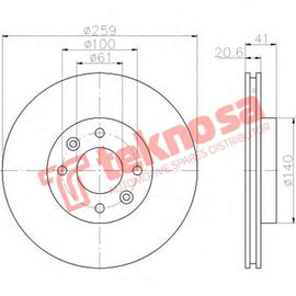 Brake Disc Renault Kangoo 01 (Front Vented) Brake Disc OPTIMA
