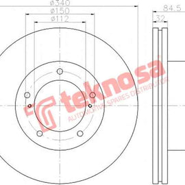 Brake Disc Toyota Landcruiser 200 07 (Front Vented) Brake Disc OPTIMA