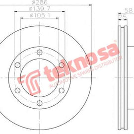 Brake Disc Toyota Landcruiser 90 92 (Front Vented) Brake Disc OPTIMA