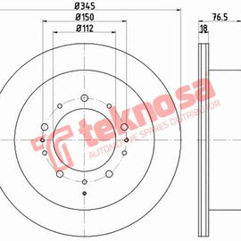 Brake Disc Toyota Landvruiser 200 07 (Rear Vented) Brake Disc OPTIMA