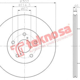 Brake Disc Toyota Rav4 94 00 (Front Vented) Brake Disc OPTIMA
