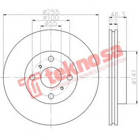 Brake Disc Toyota Yaris 1.3 05 (Front Vented) Brake Disc OPTIMA