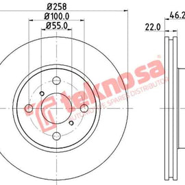 Brake Disc Toyota Yaris (Front Vented) Brake Disc Ferodo