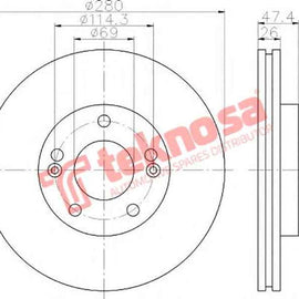 Brake Disc Tucson 04 Tiburon 09 (Front Vented) Brake Disc OPTIMA
