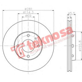 Brake Disc Volvo S40 V40 97 (Front Vented) Brake Disc OPTIMA