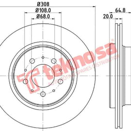 Brake Disc Volvo Xc90 (Rear Vented) Brake Disc OPTIMA