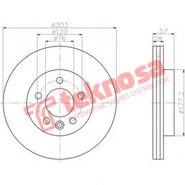 Brake Disc Vw Amarok 2.0Tdi 10 (Front Vented) Brake Disc OPTIMA