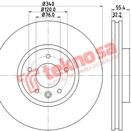 Brake Disc Vw Kombi Caravelle 12 (Front Vented) Brake Disc OPTIMA