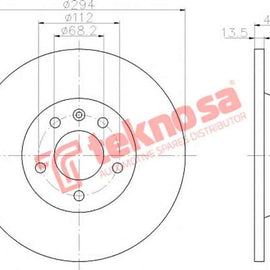 Brake Disc Vw Sharan 1.8T 03 (Rear Solid) Brake Disc OPTIMA