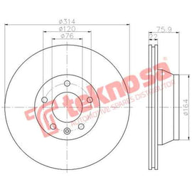 Brake Disc Vw Transporter T5 Touareg (Rear Vented) Brake Disc OPTIMA
