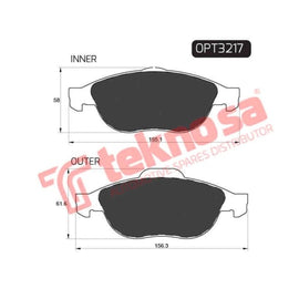 Brake Pad Alfa 147 01 ( Front ) (SET LH & RH Wheel) Brake Pads Optima