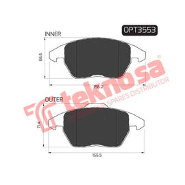 Brake Pad Audi A3 07 13 ( Front ) (SET LH & RH Wheel) Brake Pads OPTIMA