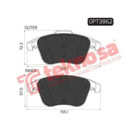 Brake Pad Audi A5 09 14 ( Front ) (SET LH & RH Wheel) Brake Pads Optima