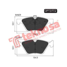 Brake Pad Bmw 1 Series 05 11 ( Front ) (SET LH & RH Wheel) Brake Pads Optima