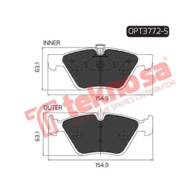 Brake Pad Bmw 1 Series 05 11 ( Front ) W Shim (SET LH & RH Wheel) Brake Pads Optima