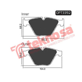 Brake Pad Bmw 3 Series [E90] 08 11 ( Front ) (SET LH & RH Wheel) Brake Pads Optima