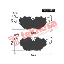Brake Pad Bmw 5 Series E39 96 ( R ) (SET LH & RH Wheel) Brake Pads OPTIMA