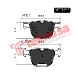 Brake Pad Bmw X 5 [E70] 2008 ( R ) (SET LH & RH Wheel) Brake Pads OPTIMA