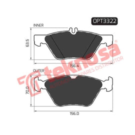 Brake Pad Chrysler Crossfire 05 ( Front ) (SET LH & RH Wheel) Brake Pads OPTIMA